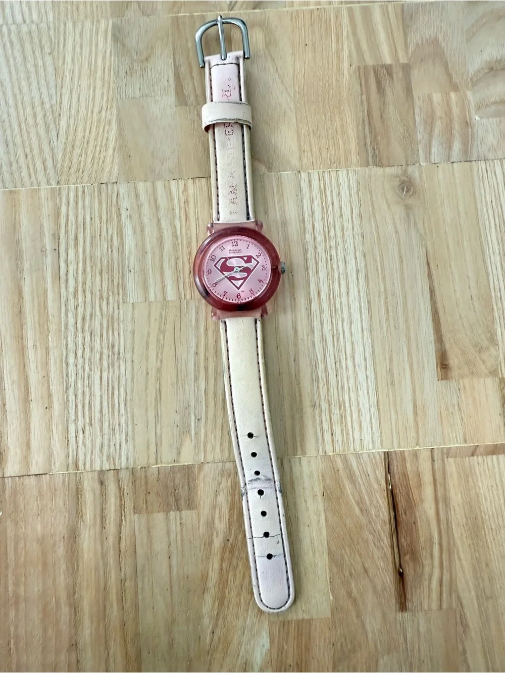 Armitron ladies pink DC comics Supergirl watch NEW BATTERY needs new strap